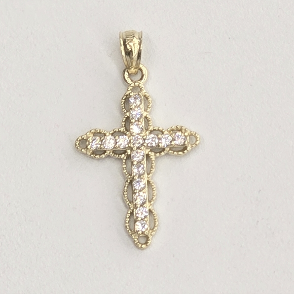 10kt Real Gold Cross Pendant - Picture 5 of 7